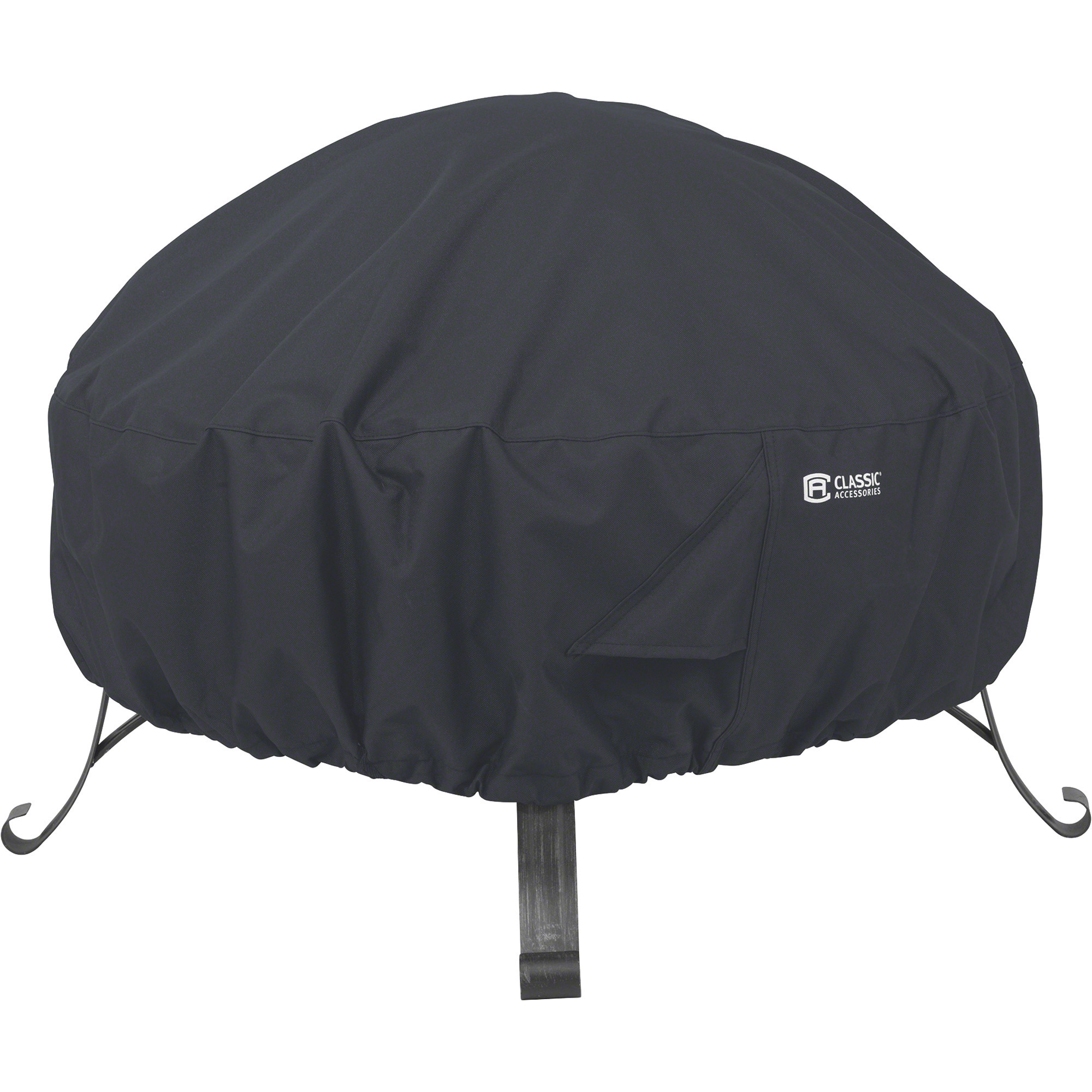 Classic Accessories Fire Pit Cover, Round, Black, Fits 36in. Dia. x 12in.H Fire Pit, Model# 55-552-010401-00